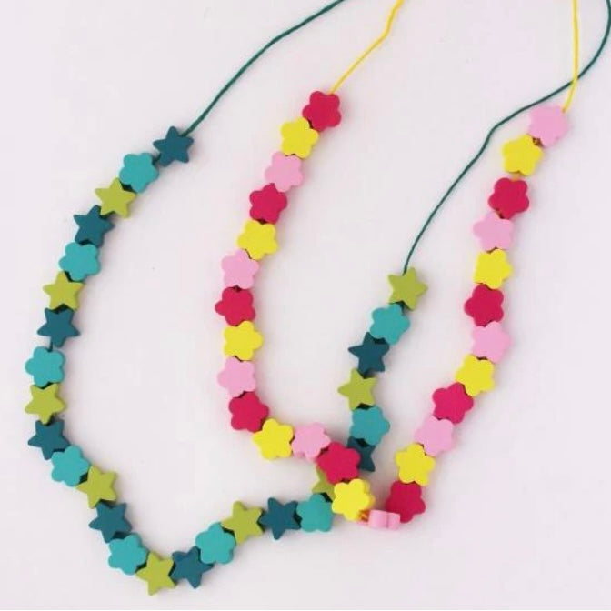 Two hand made bead necklaces for kids