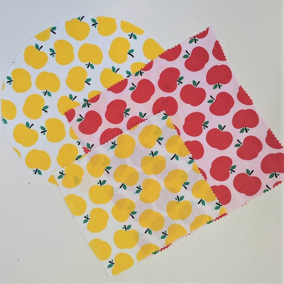 Three food wraps, made with 100% cotton