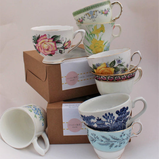 Candle making kit, make your own soy candle in a teacup