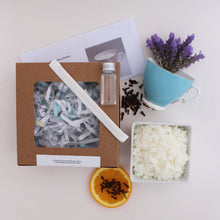 DIY candle making kit, comes with soy wax, fragrance, vintage tea cup, and candle wick