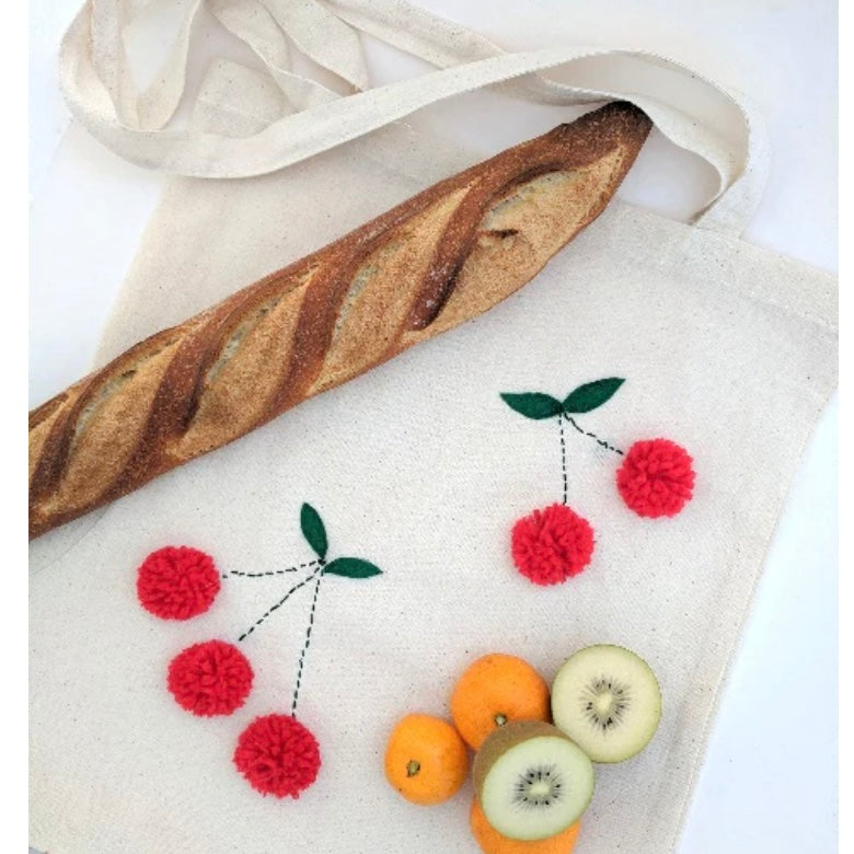 Make Your Own Cherry Tote Bag - MakeKit DIY Craft Kits