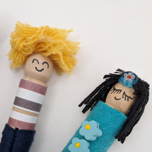 Hand made peg dolls, DIY kids crafts