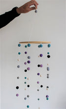 Hand made felt ball baby mobile, hang over your babies cot